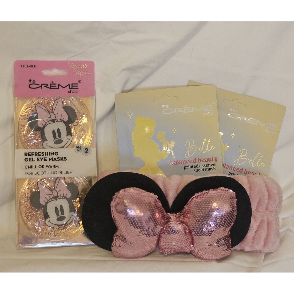 The Creme Shop Minnie Mouse Spa Band  & Gel Eye Masks & 2 Belle Face Masks